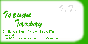 istvan tarpay business card